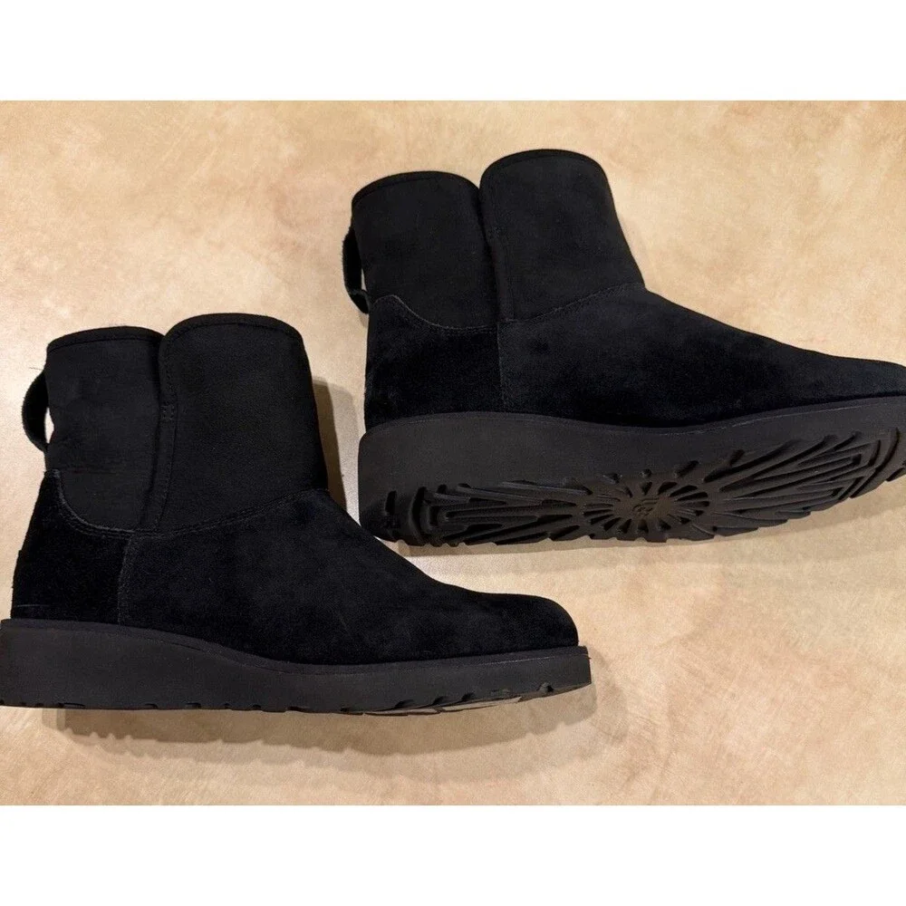 UGG Kristin Wedge Boot, Ankle Women Size 9 M UGG Classic Slim,Black 1012497, New